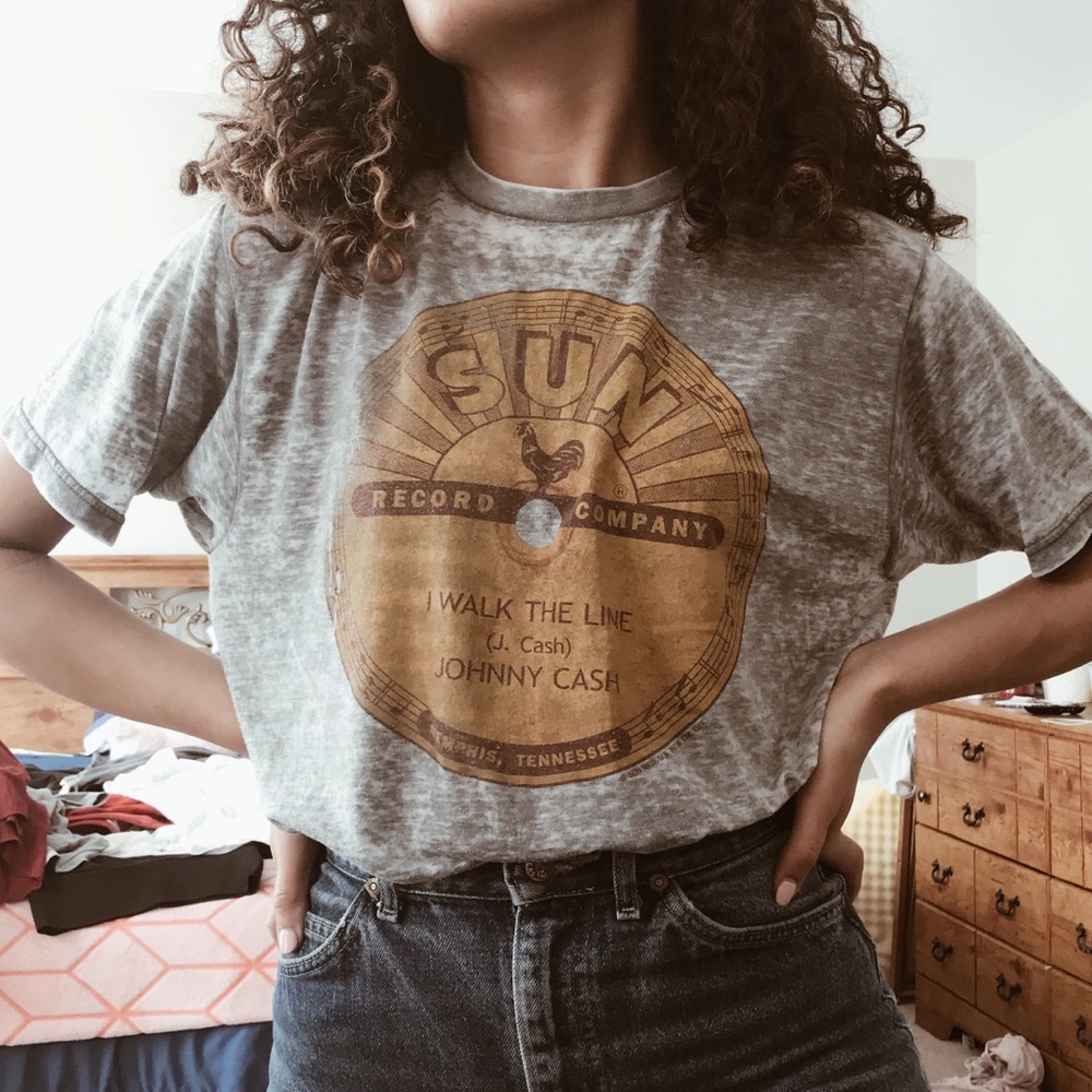 Vintage-inspired Johnny Cash Record Tee SUPER SOFT